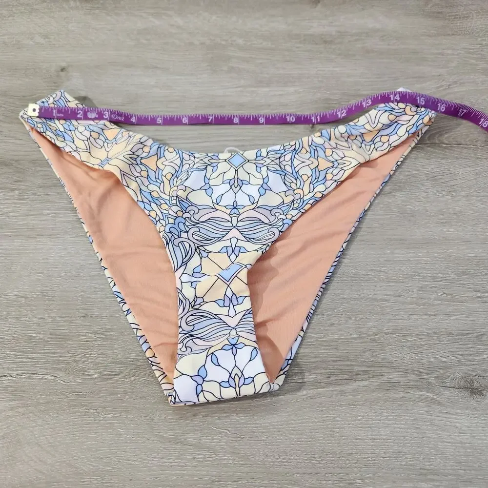 J. Crew Curved-waist Cheeky Bikini Bottom Kaleidoscope New W Tags Women's Size M
